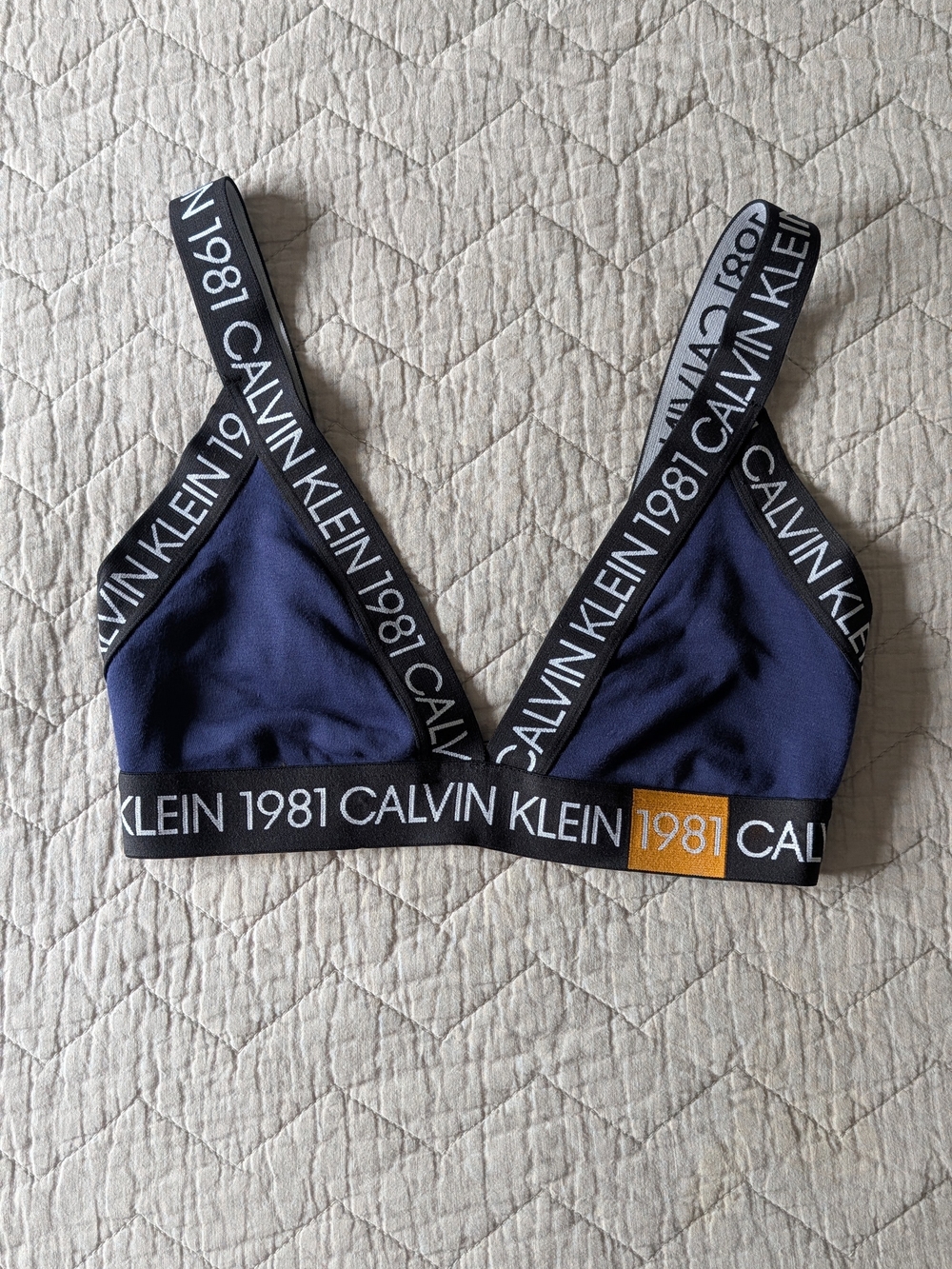 Calvin Klein Navy & Black Logo Bralette